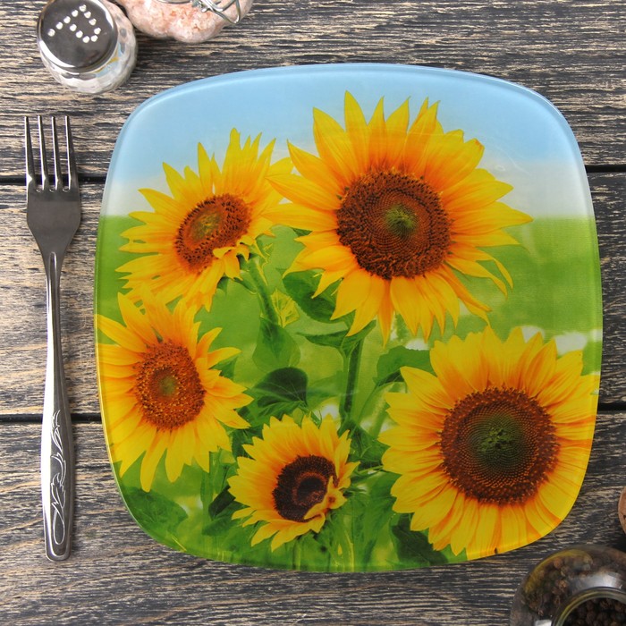 Тарелка обеденная 23 см "Подсолнухи"