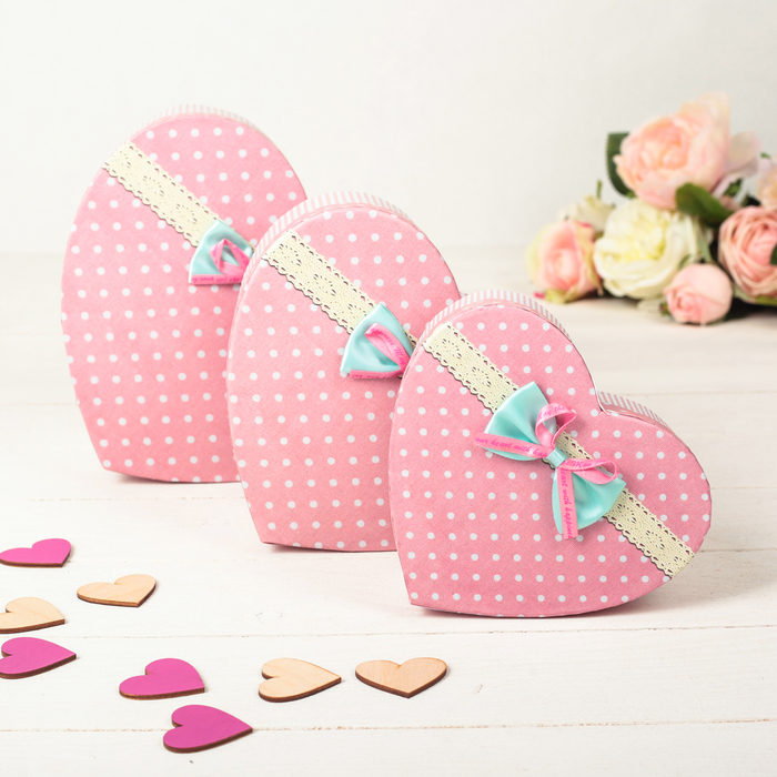 Набор коробок 3в1, 21,5 х 20,5 х 9 - 15,5 х 13,5 х 6 см