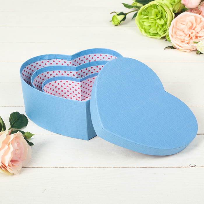 Набор коробок 3в1, 21,5 х 20,5 х 9 - 15,5 х 13,5 х 6 см