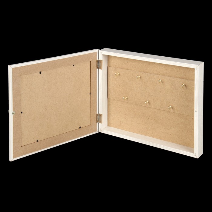 Ключница "Букет пионов" выбеленный дуб 24х29х4 см