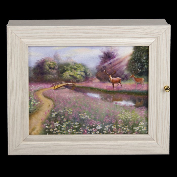 Ключница "Горная тропа" выбеленный дуб 24х29х4 см