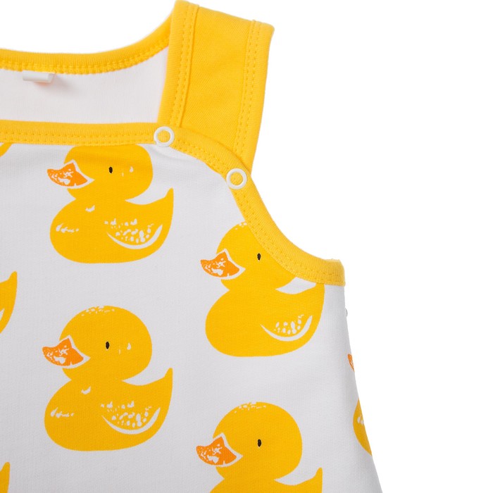 Спальник-кокон детский для новорожденных детей, размер 68-74 см, цвет белый, принт жёлтые ут 32425