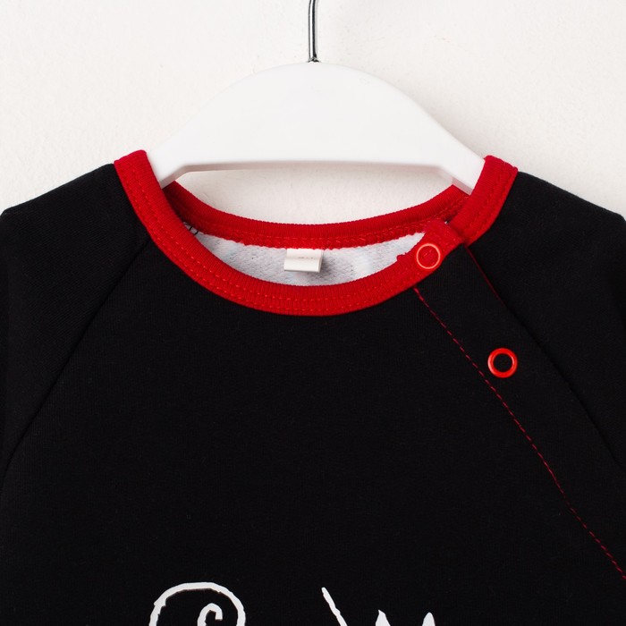 Толстовка детская, рост 68 см,цвет белый /чёрный ТЛ-229А_М