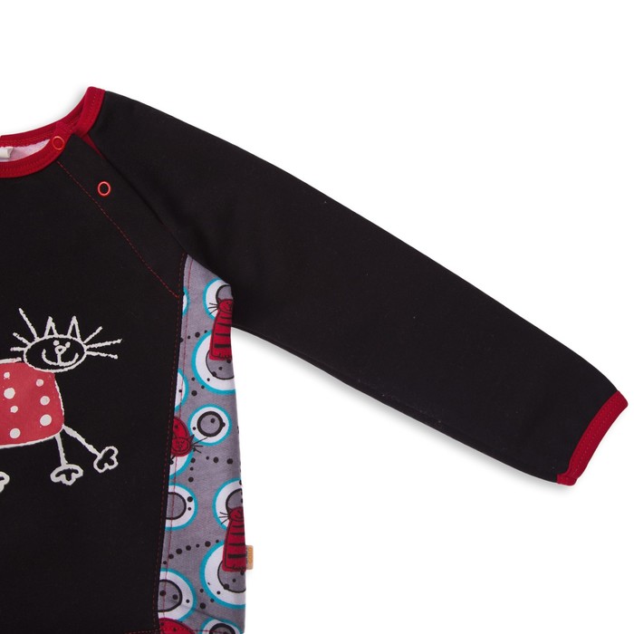 Толстовка детская, рост 68 см,цвет белый /чёрный ТЛ-229А_М