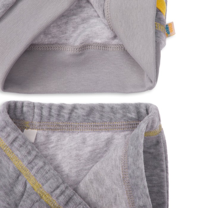 Костюм детский велюровый, рост 74 см, цвет серый/жёлтый КЛ-22