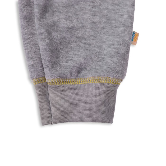 Костюм детский велюровый, рост 74 см, цвет серый/жёлтый КЛ-22