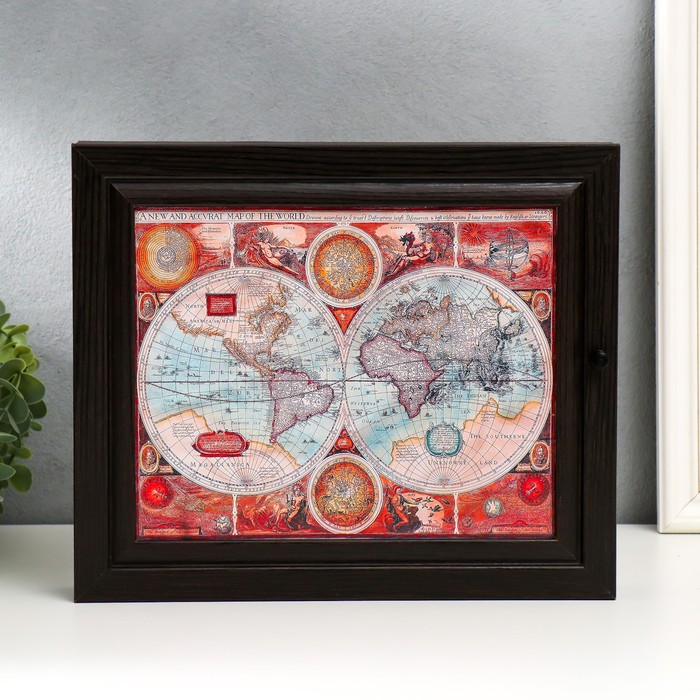 Ключница "Глобусы" венге 24х29х4 см