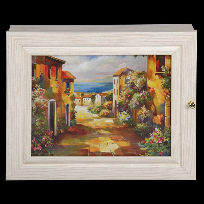 Ключница "Улица" выбеленный дуб 24х29х4 см