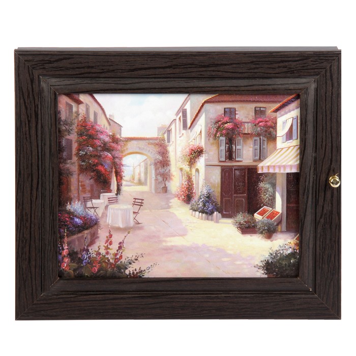 Ключница "Улицы города" венге 24х29х4 см