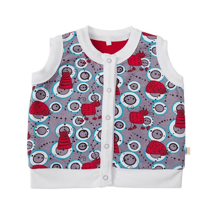 Жилет детский, рост 68 см,цвет белый,красный ЖТ-232_М