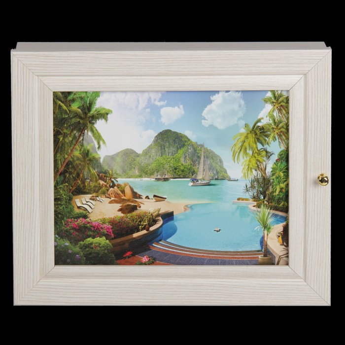 Ключница "Море" выбеленный дуб 24х29х4,5 см