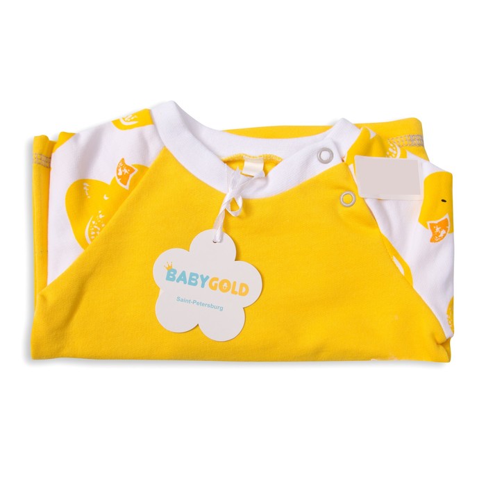 Кофточка детская на кнопках, рост 74 см, цвет жёлтый, аппликация белая утка У-КФ-295А