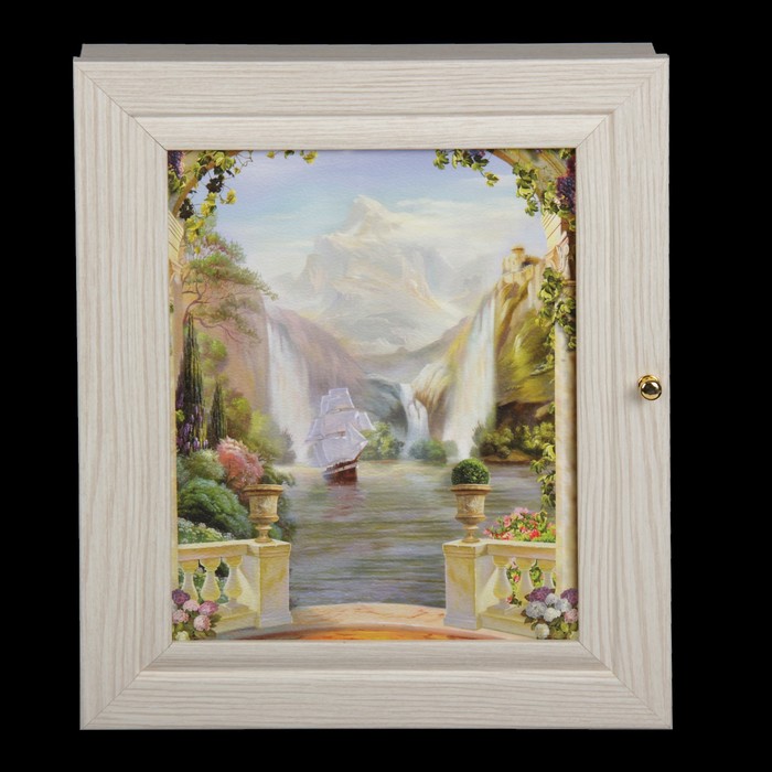 Ключница "Горы" выбеленный дуб 24х29х4 см