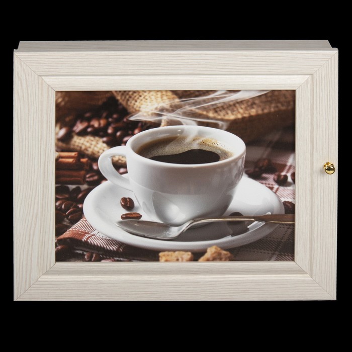 Ключница "Кофе" выбеленный дуб 24х29х4 см