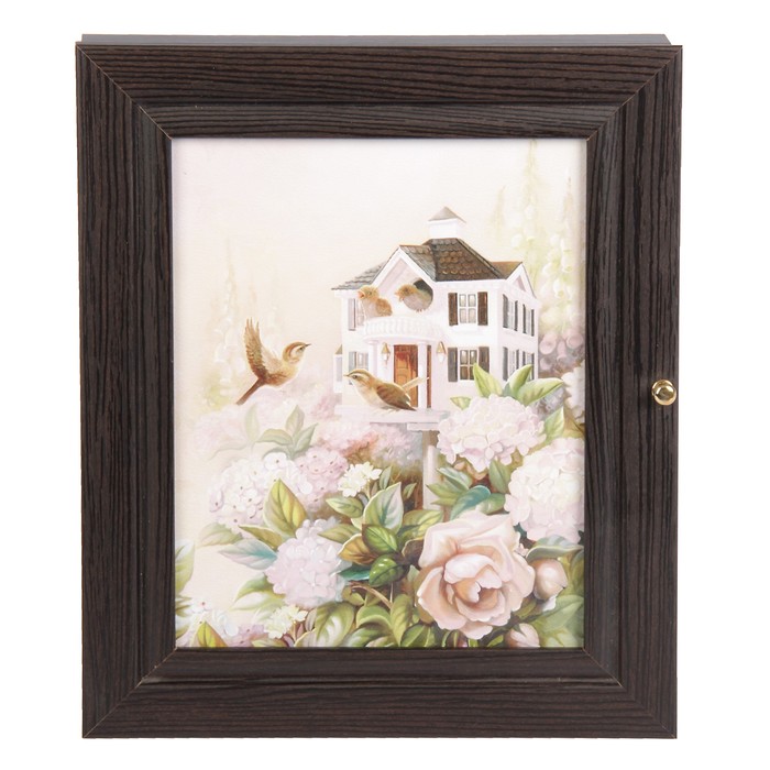 Ключница "Пионы" венге 24х29х4 см