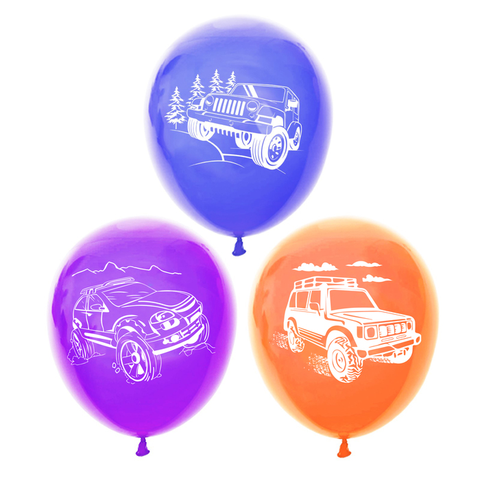Шар воздушный 12" "Внедорожник", пастель, набор 25 шт., МИКС