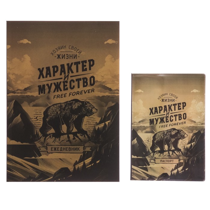 Набор "С Днём защитника Отечества": ежедневник и обложка для паспорта