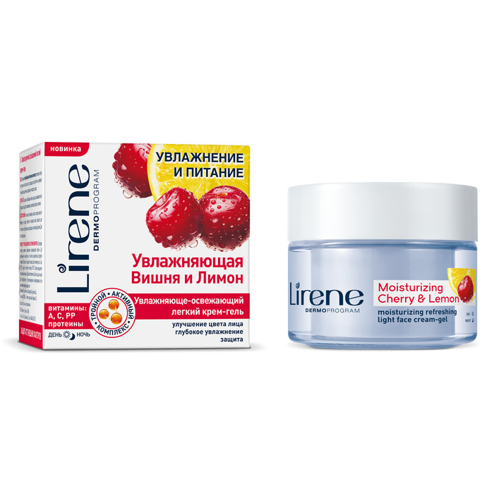 Увлажняюще-освежающий легкий крем, вишня и лимон, возраст 20+, 50 мл