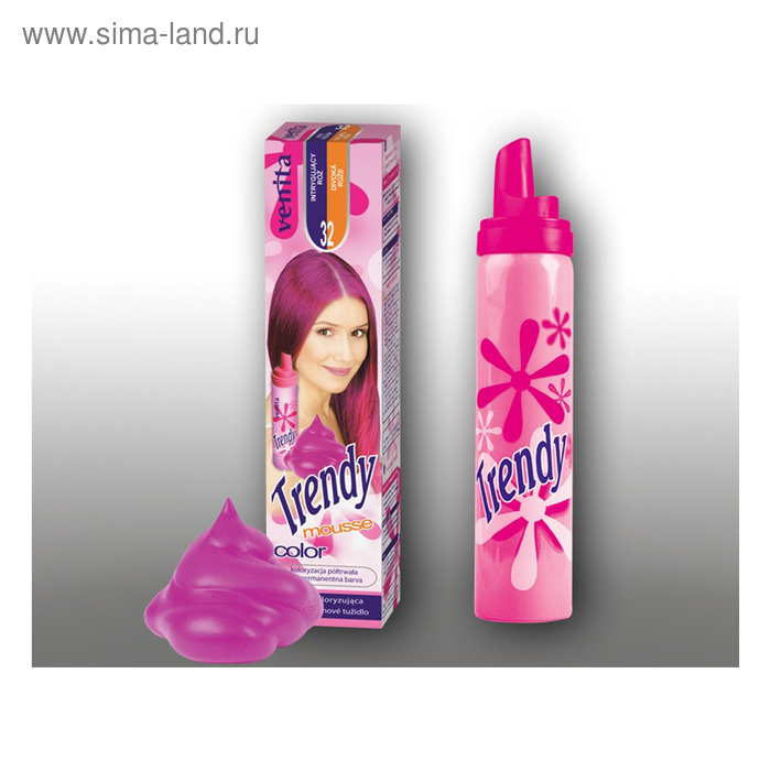 Красящий мусс для волос Trendy color, 32 интригующий розовый, 75 мл