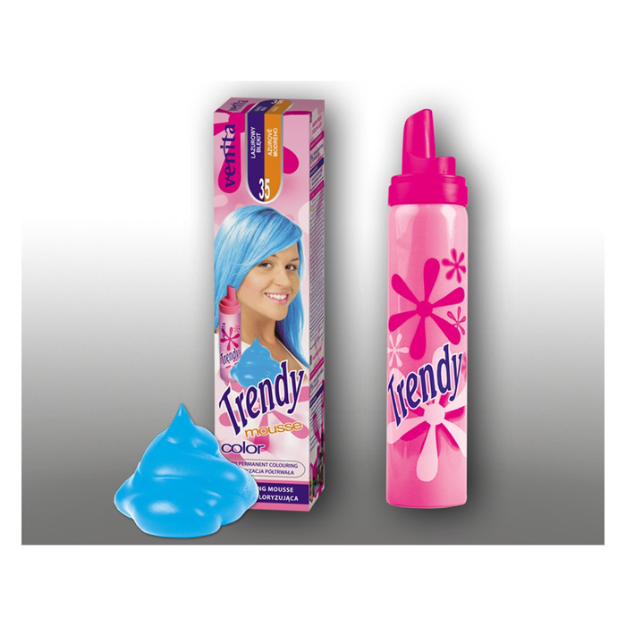 Красящий мусс для волос Trendy color, 35 лазурная голубизна, 75 мл