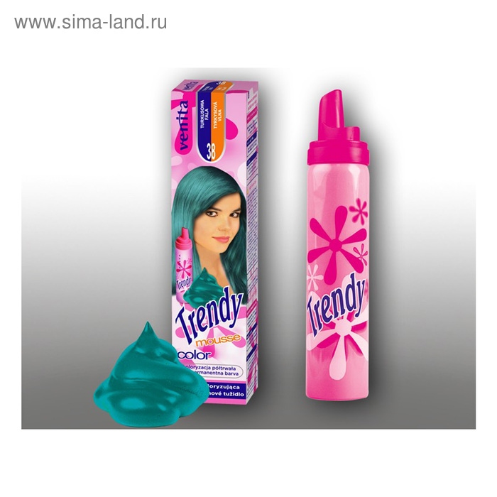 

Красящий мусс для волос Trendy color, 38 бирюзовая волна, 75 мл