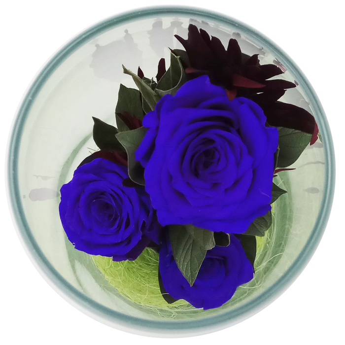 Композиция в вазе "Мунглинг", розы лиловые, 10 х 10 х 25 см