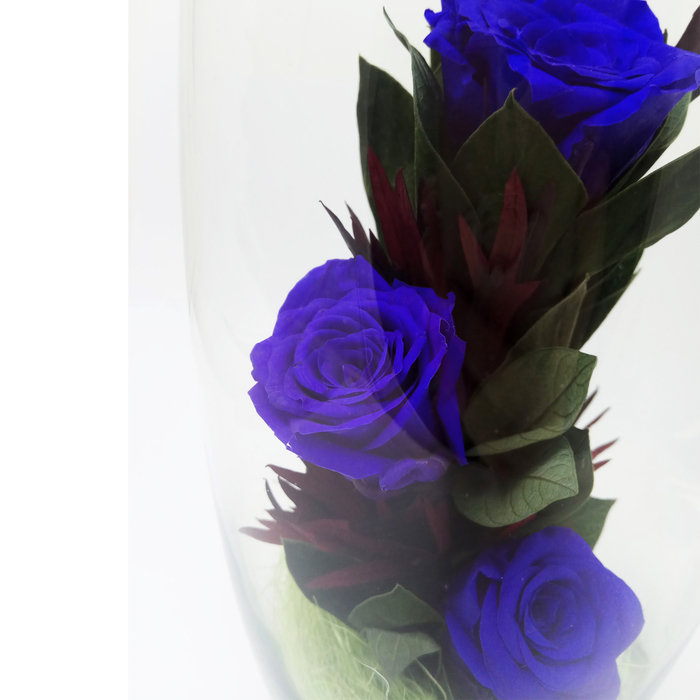 Композиция в вазе "Мунглинг", розы лиловые, 10 х 10 х 25 см