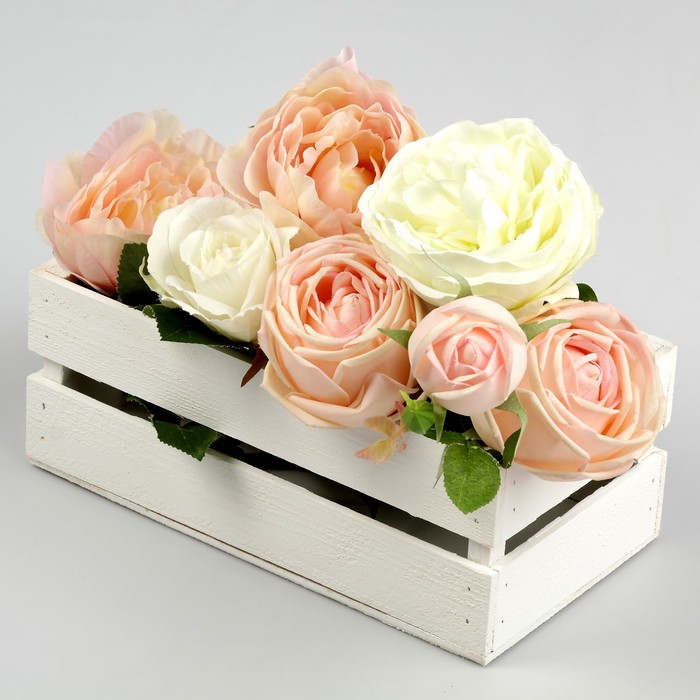 Ящик реечный белый, 24.5 х 13.5 х 9 см