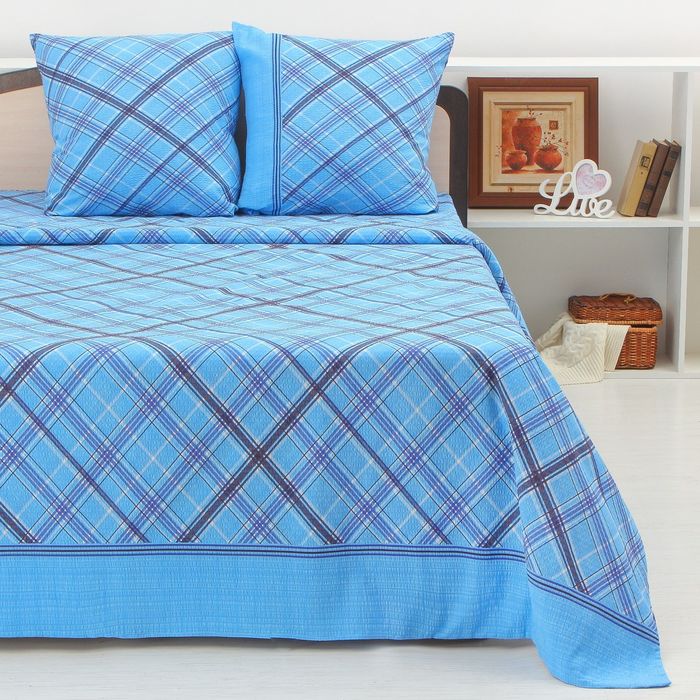 Постельное бельё "Этель" 2 сп. Геометрия 175х204 см, 200х210 см, 70х70 см - 2 шт, 100% хл, креп + подарок - полотенце 50х70 см МИКС