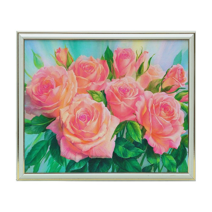 Картина "Букет из розовых роз" 33*43 см