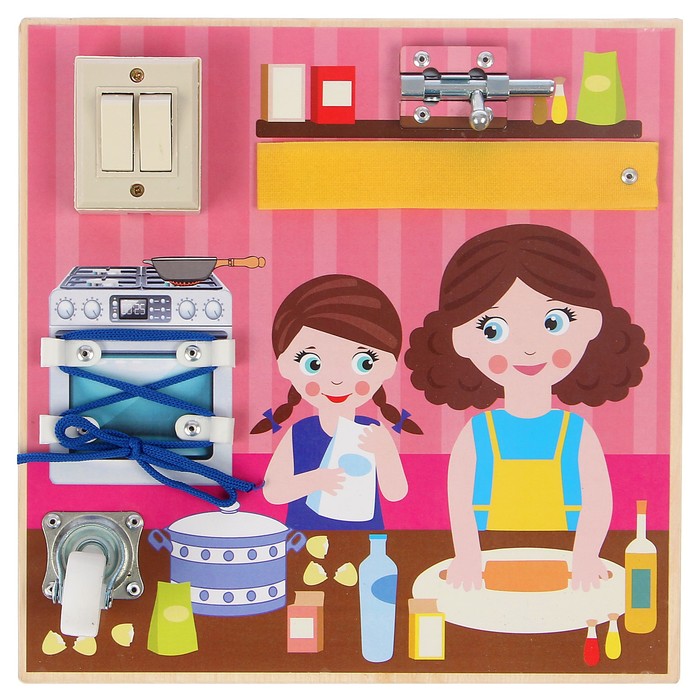 Бизиборд "Маленькая помощница" 25 х 25