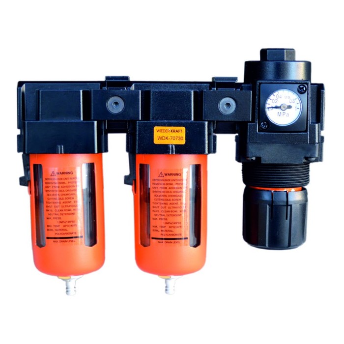 Блок подготовки воздуха WIEDERKRAFT WDK-70730, 3/8", 1500 л/мин, -5° +60°, 10 бар.