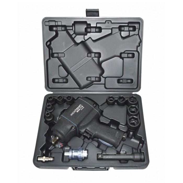Гайковерт пневматический WIEDERKRAFT WDK-716K, ударный, 1/2", 1015 Н/м, 7500 об/мин, кейс