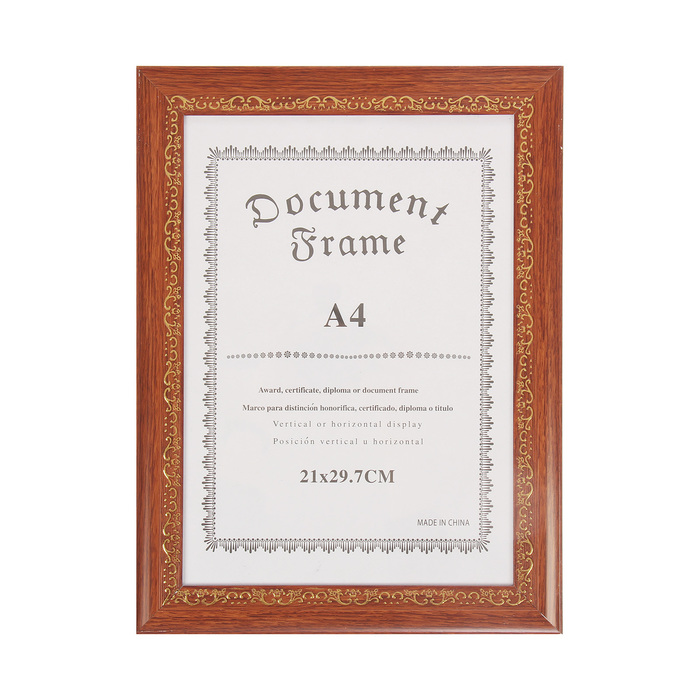 Фоторамка пластик формат А4 "Марсель" коричневая с золотом 35х26 см