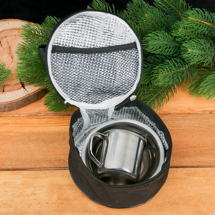 Набор туристический "Любитель мяса", кружка 200 мл, тарелка 2 шт., ложка