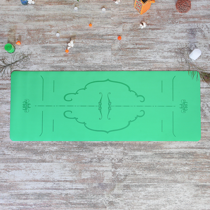 Коврик для йоги 183х68х0,35 см, цвета микс