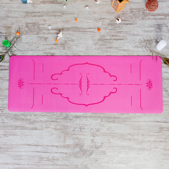 Коврик для йоги 183х68х0,35 см, цвета микс