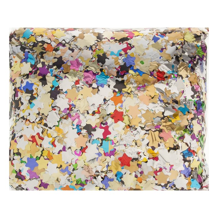 Наполнитель для шара "Конфетти звезда" 1,5 см, фольга, цвет МИКС, 1000г
