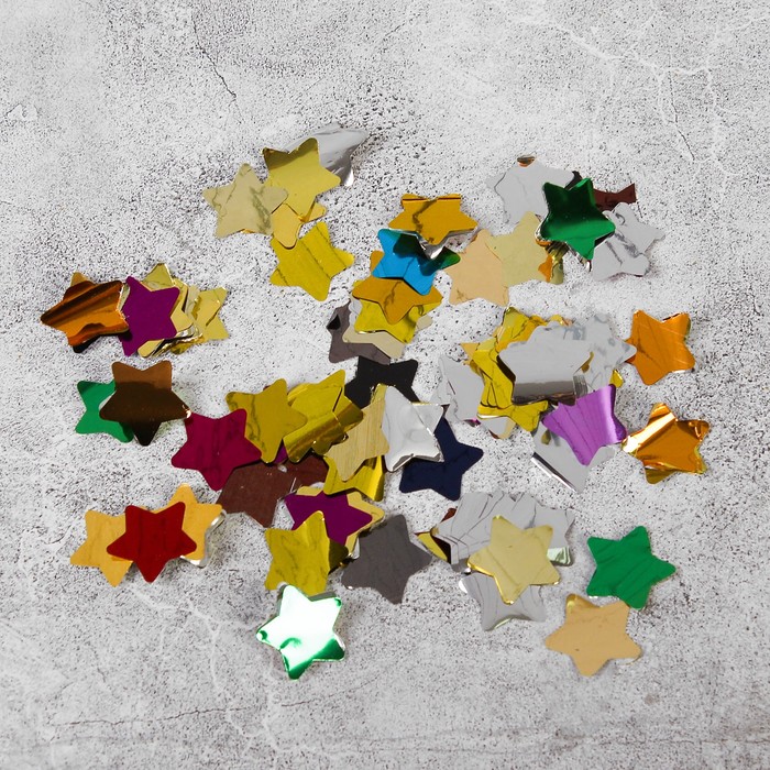 Наполнитель для шара "Конфетти звезда" 1,5 см, фольга, цвет МИКС, 500г