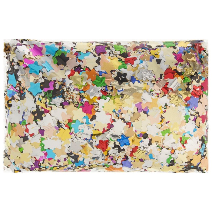 Наполнитель для шара "Конфетти звезда" 1,5 см, фольга, цвет МИКС, 500г