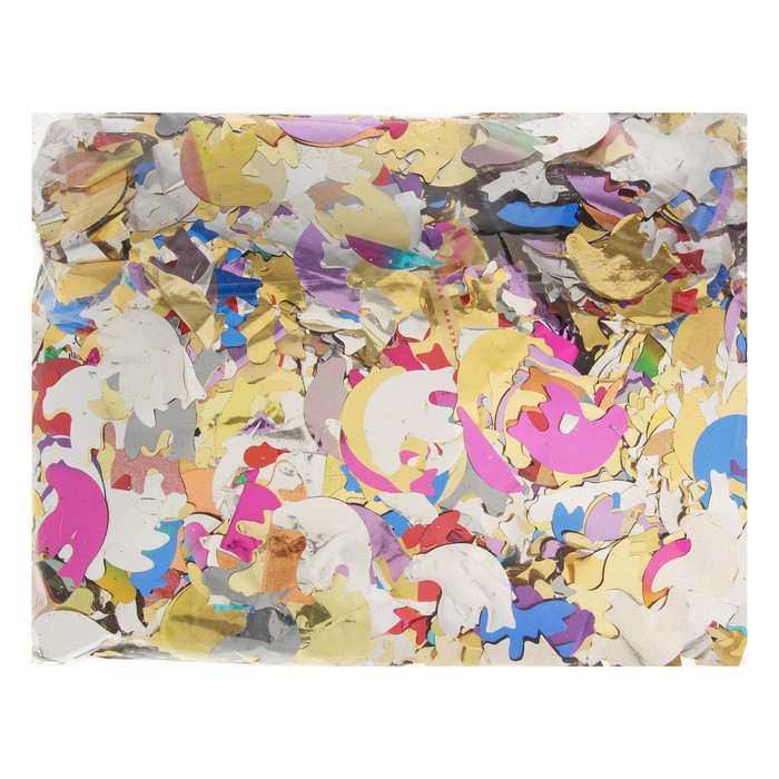 Наполнитель для шара "Конфетти голубь" 4 см, фольга, цвет МИКС, 500г