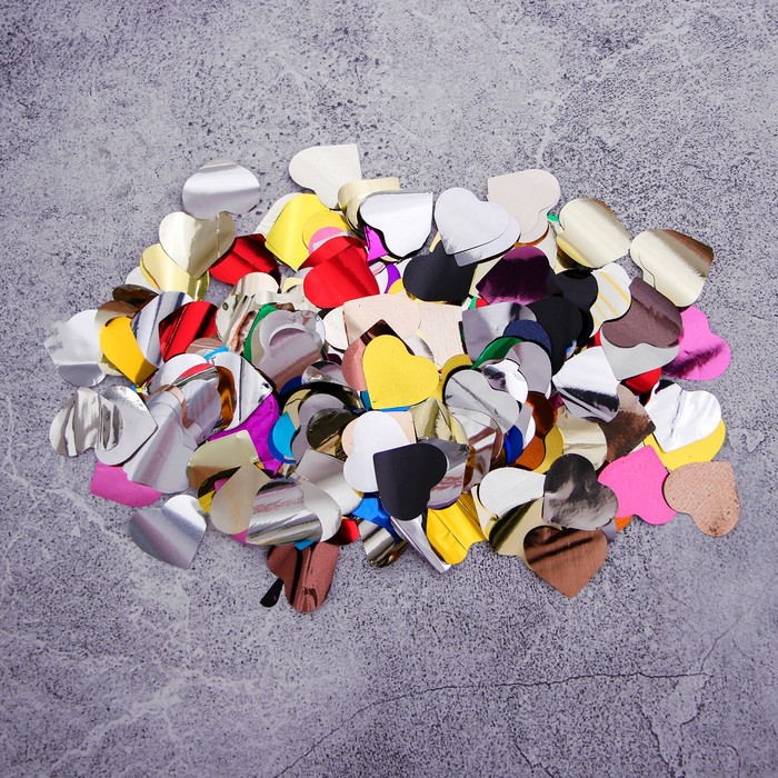 Конфетти "Сердце" 1,5 см, фольга, цвет МИКС, 100г