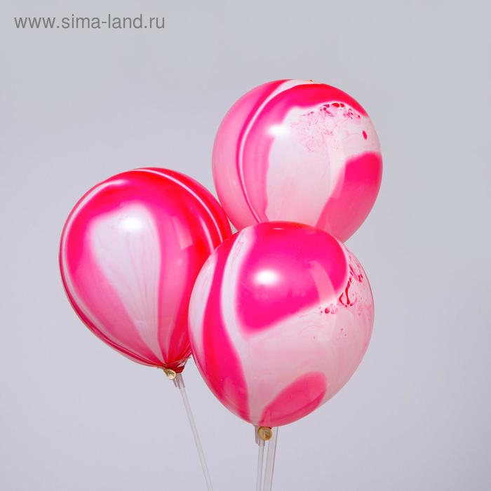 

Шар латексный 10" "Мрамор", набор 5 шт., цвет розовый