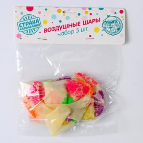 

Шар латексный 12" "Цветы с листьями", неон, прозрачный, набор 5 шт.