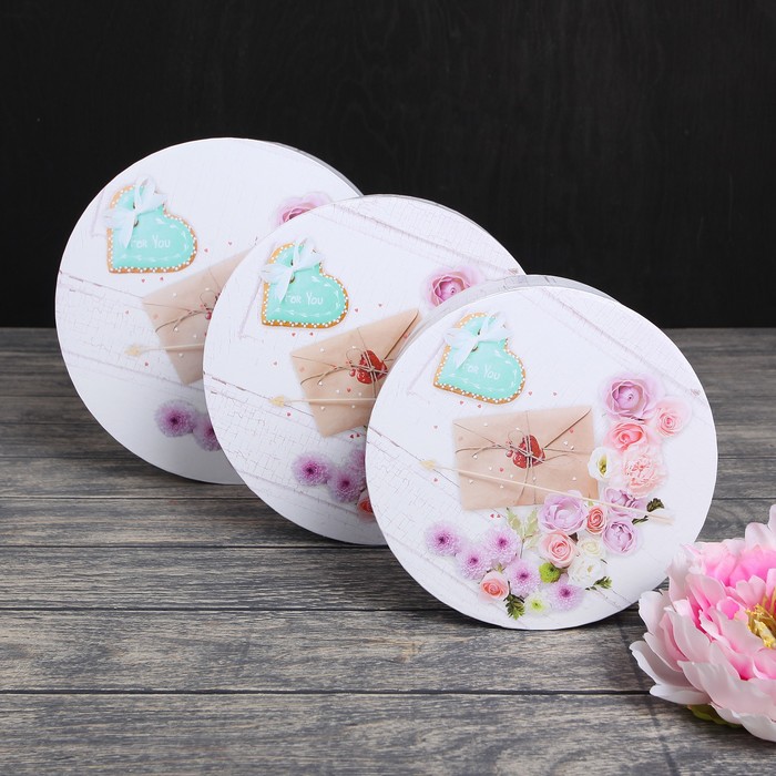 Набор коробок 3в1 "Любовное послание", 25 х 25 х 11,5 - 18,5 х 18,5 х 9,5 см