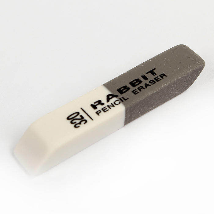 Ластик комбинированный бело-серый скошеннный малый