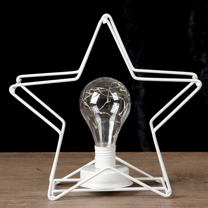 Лампа настольная лофт "Звезда" белая 24,5х25х10 см