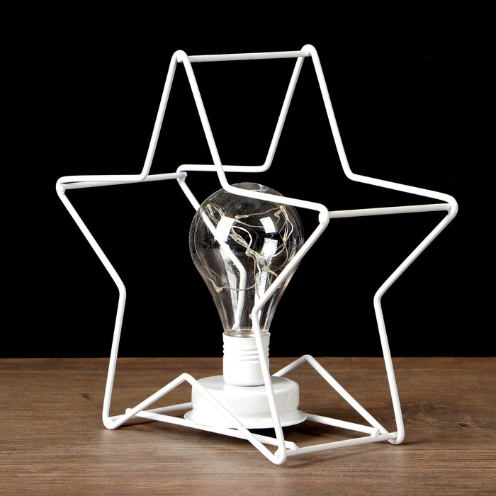 Лампа настольная лофт "Звезда" белая 24,5х25х10 см