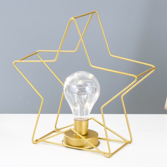 Лампа настольная лофт "Звезда" золотая 24,5х25х10 см