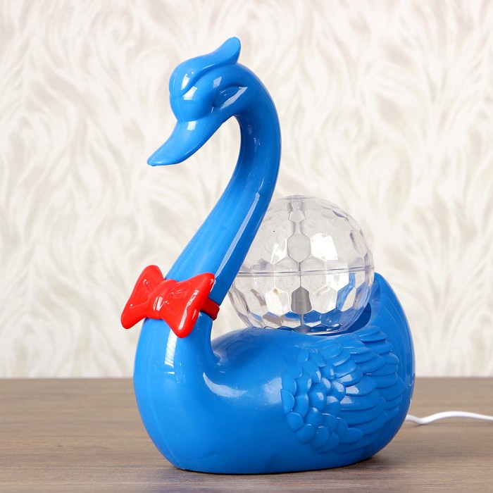 Светильник настольный пластик диско-шар 220В "Лебедь" МИКС 23х17,5х10 см